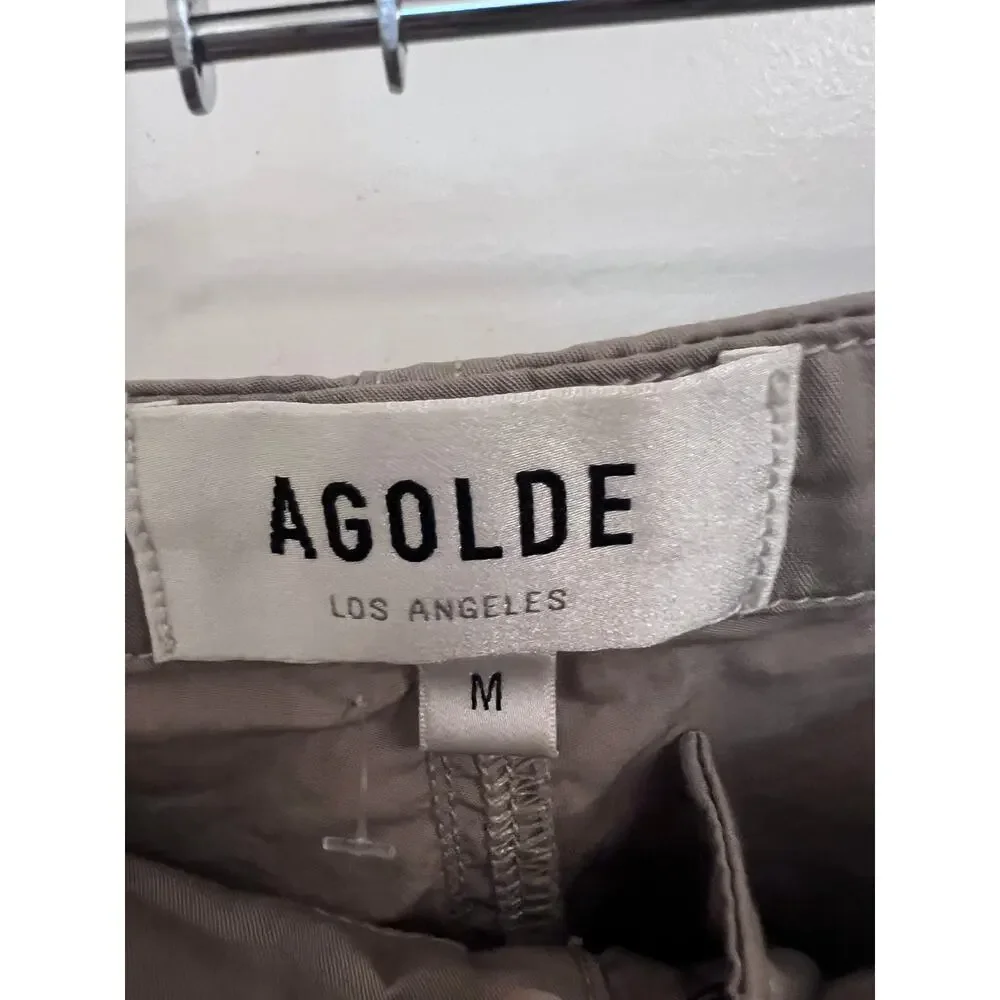 AGOLDE Ginerva cotton cargo Parachute pants M Beige gorpcore Military Y2K 90's